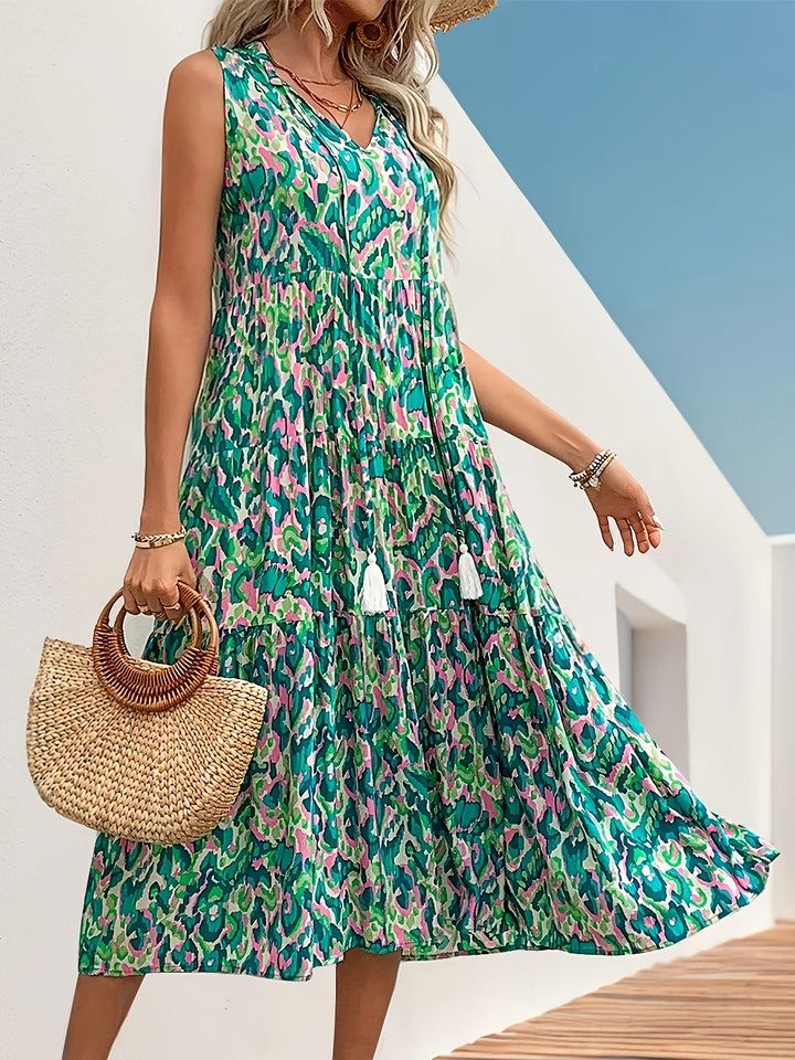 Nyla™ - Boho Fringe Taille-Tie Jurk