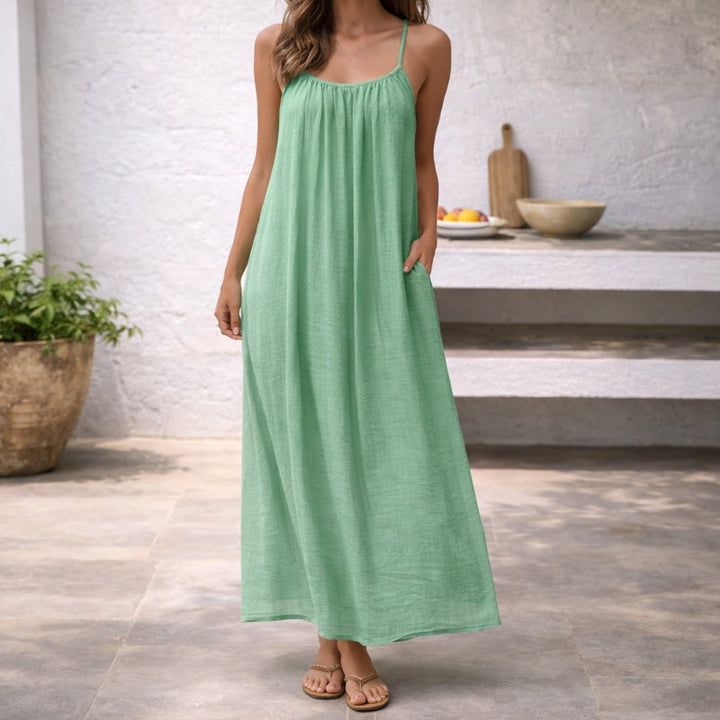 Lena | Vrouwen Maxi Jurk Spaghetti Bandjes Zomerse Jurk
