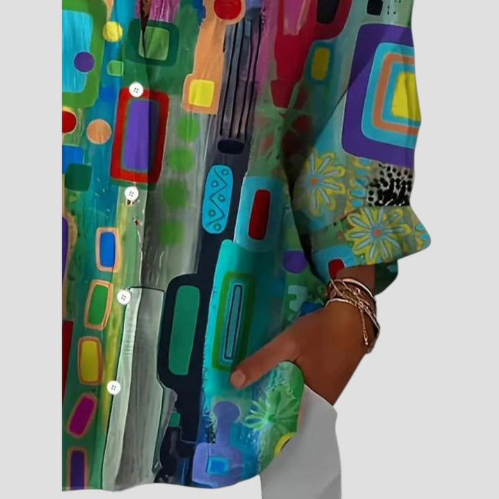 Marjorie™ | Elegante Blouse met Geometrisch Patroon