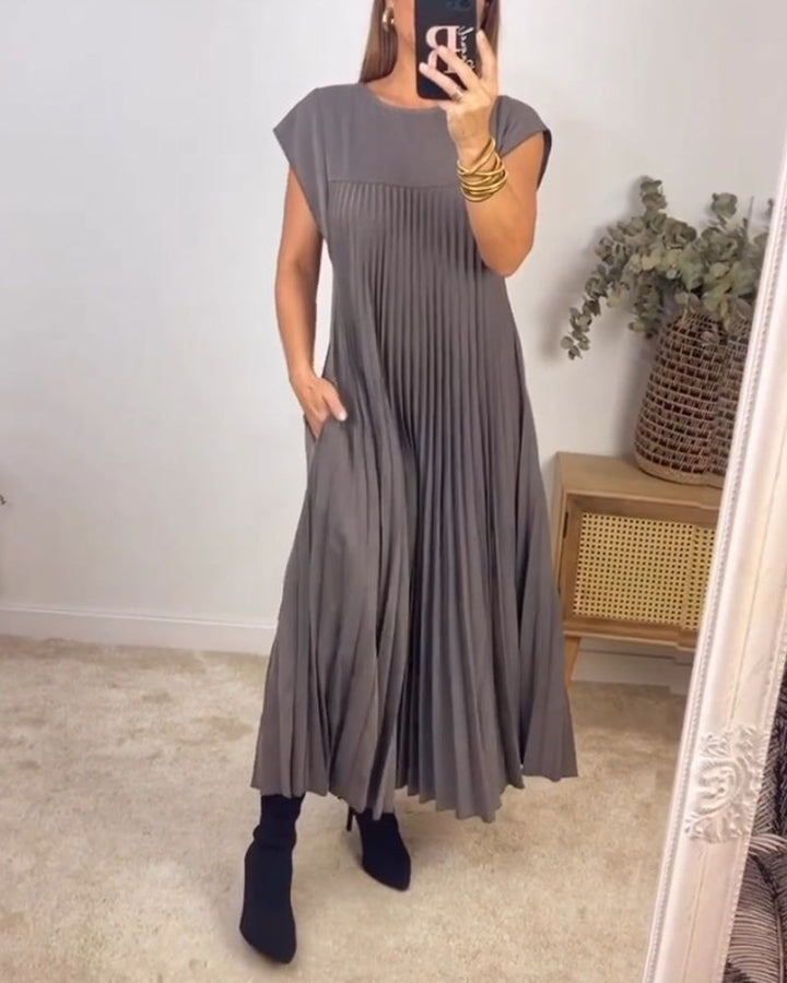Fern | Vrouwen Flowing Plissé Maxi Jurk Cocktail