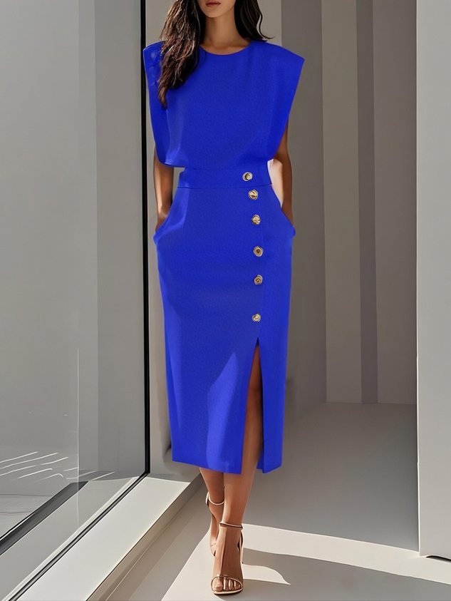 Aspen™ | Moeiteloze Charme Midi Jurk