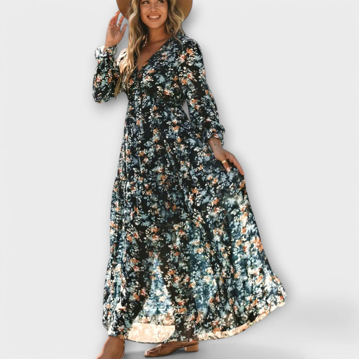 Wilma™ | Bloemen V-Hals Maxi Jurk
