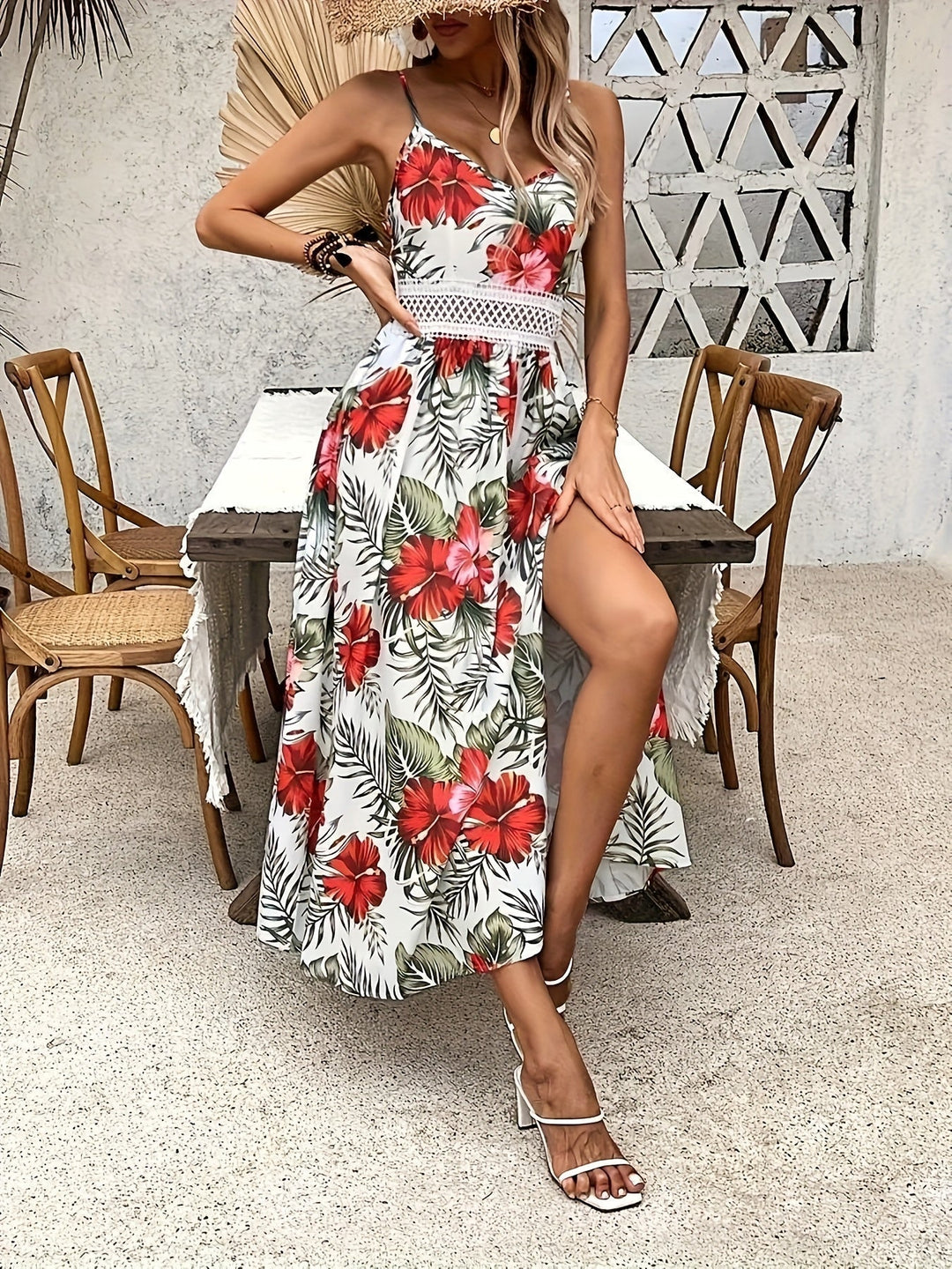 Tilda | Maxi Bruidsgast Jurk met Bloemenprint