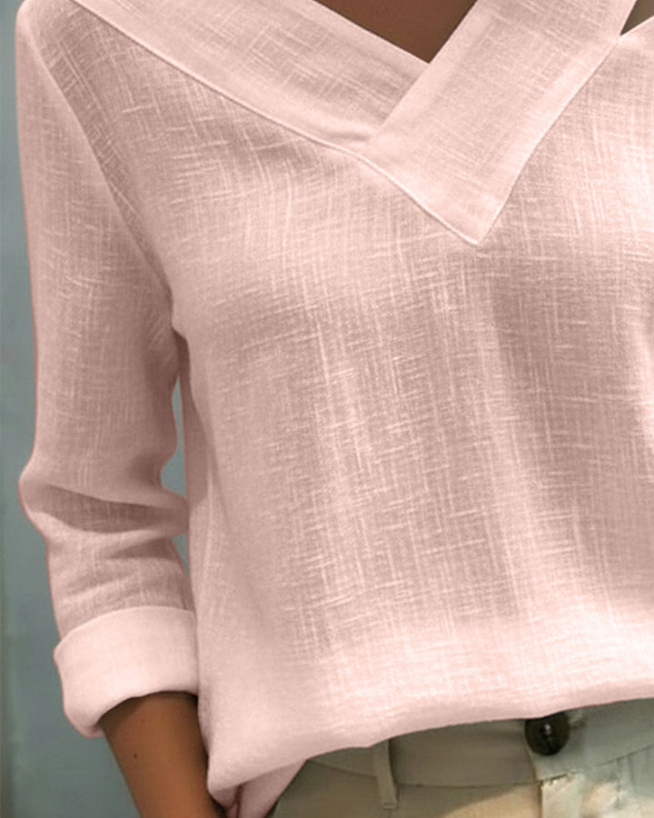 Aria | Dames Asymmetrische V-Hals Lange Mouwen Top