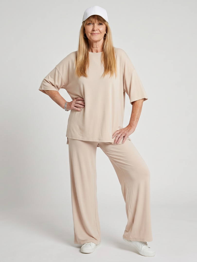 Ramse | Korte Mouw Oversized Top En Wijde Broek Set