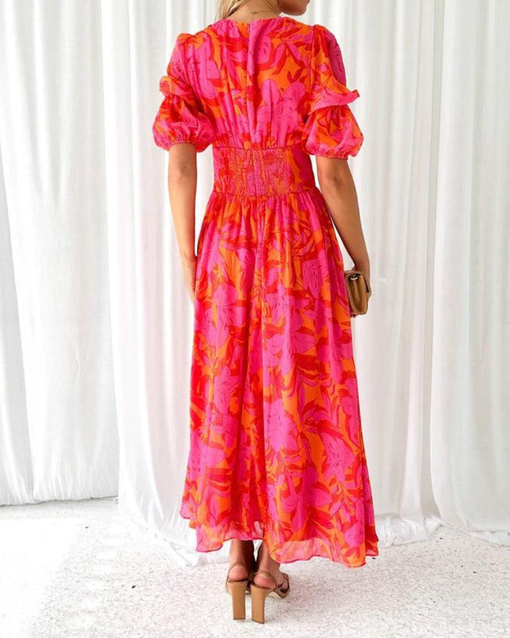 Brittany™ | Elegante Maxi Jurk in Rood Roze