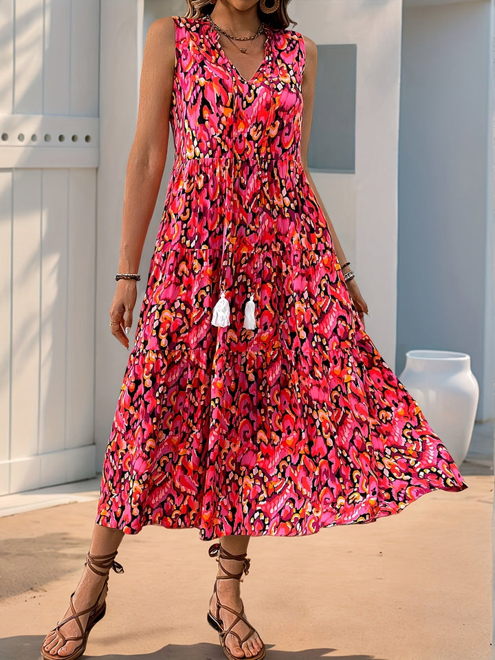 Nyla™ - Boho Fringe Taille-Tie Jurk