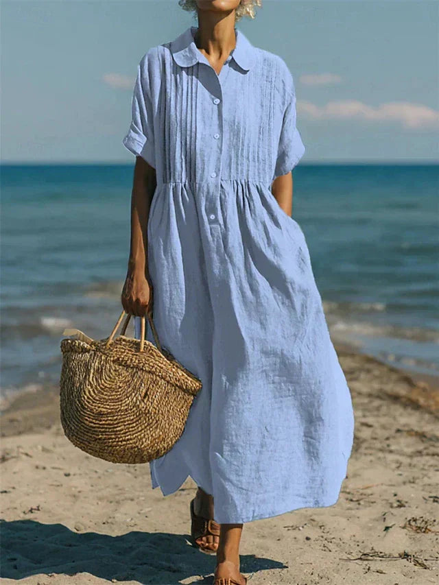 Mandy | Elegante Kraagloze Knopjurk