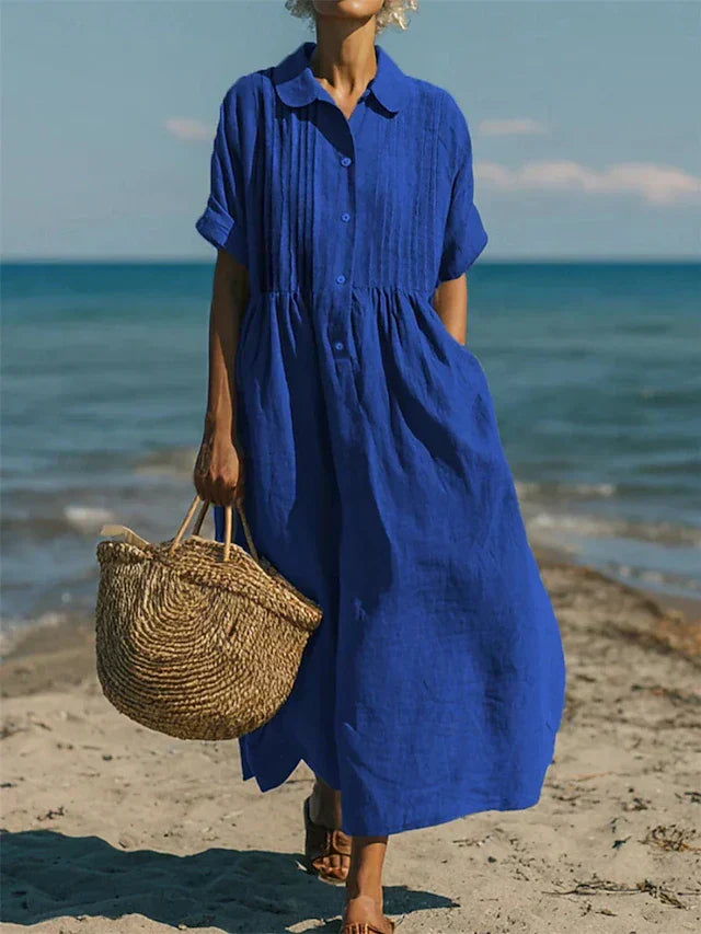 Mandy | Elegante Kraagloze Knopjurk