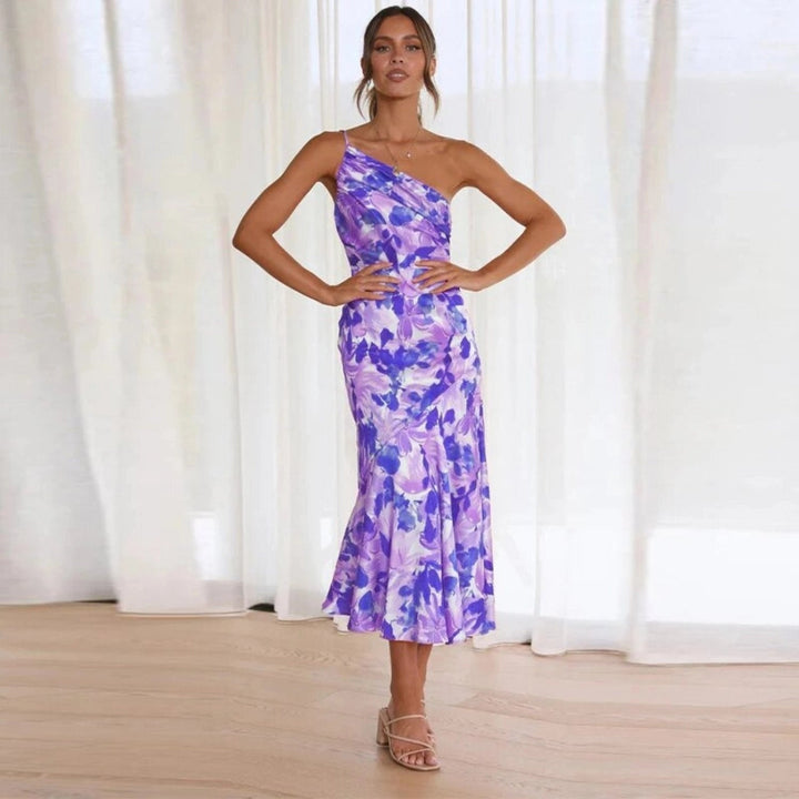 Kathy™ | Maxi-jurk voor dames met asymmetrische snit en bloemenpatroon