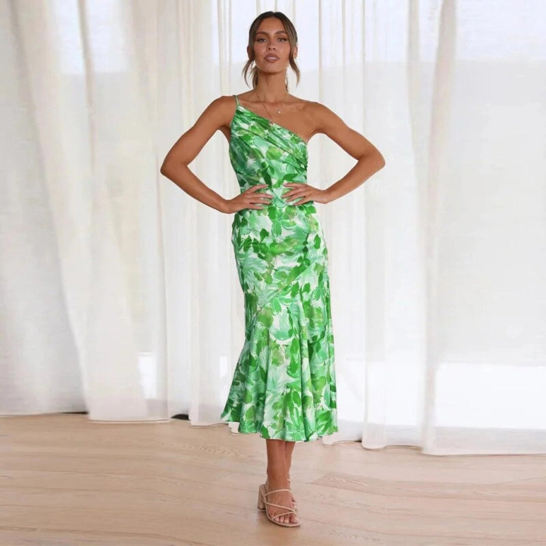 Kathy™ | Maxi-jurk voor dames met asymmetrische snit en bloemenpatroon