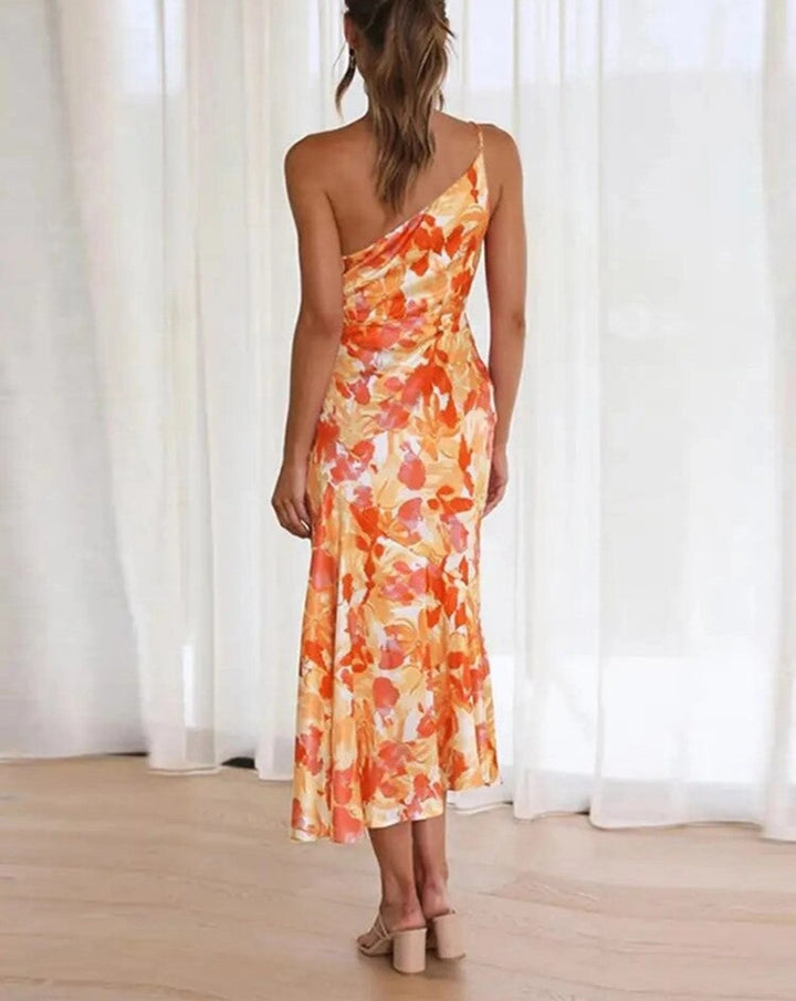 Kathy™ | Maxi-jurk voor dames met asymmetrische snit en bloemenpatroon