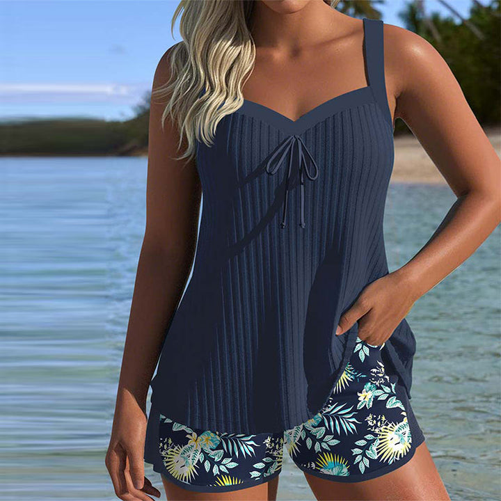 Cassandra | Dames Tummy Control Gestreepte Tankini