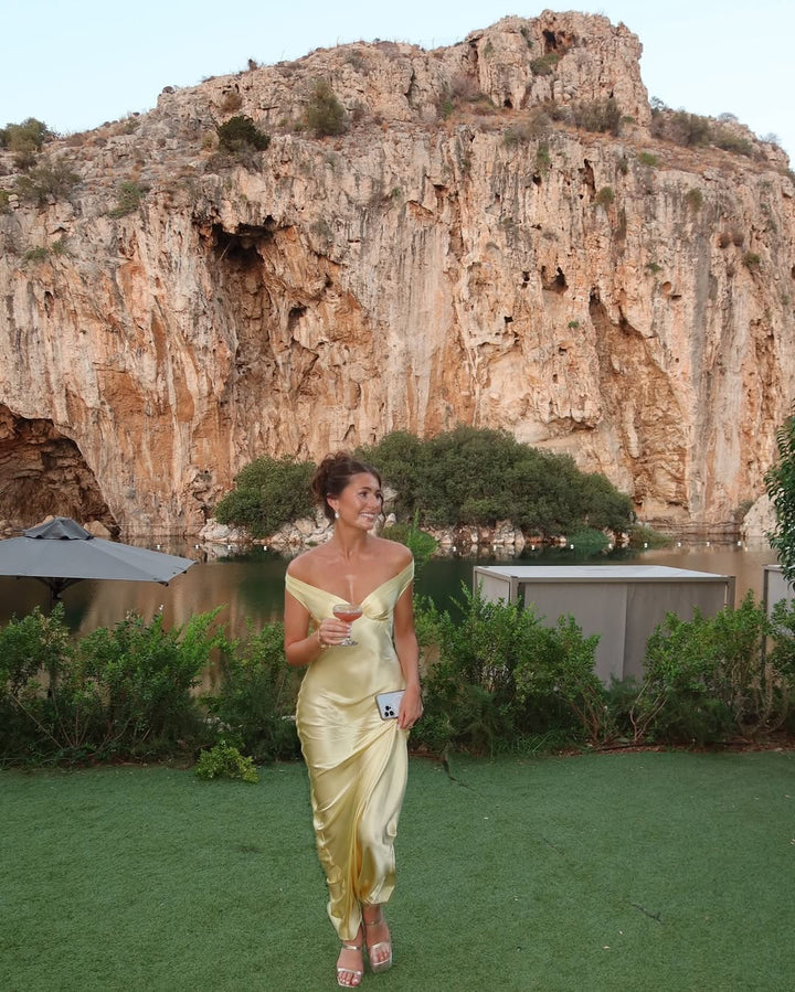 Gabrielle | Dames Bruiloft Gast Kanten Off Shoulder Jurk Avond