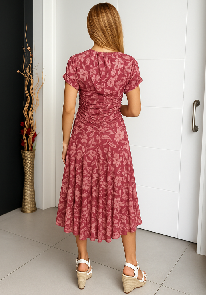 Anastasia™ | Off-Shoulder Midi Jurk met Bloemenprint