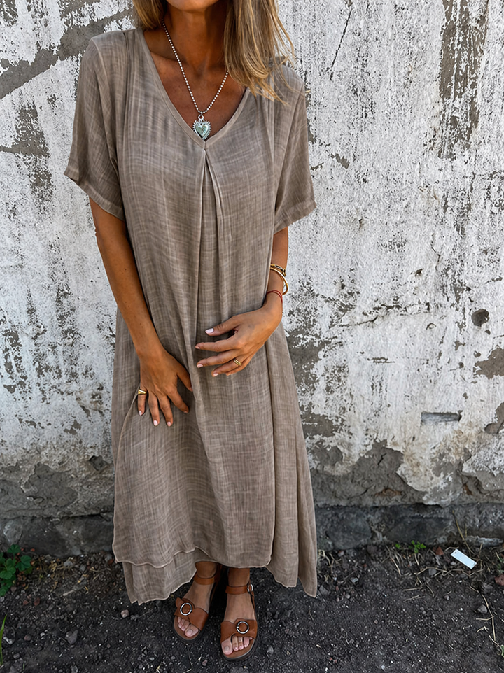 Amy™ | Losse V-hals Jurk