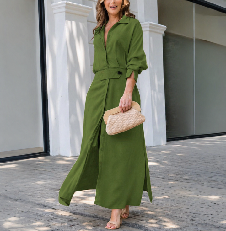 Amara™ | Elegante Maxi Jurk met V-Hals