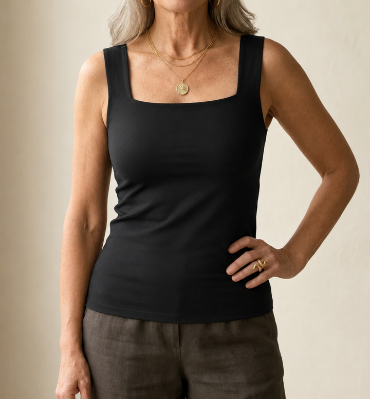 Calista | Dames Tanktop met Vierkante Hals en Ingebouwde Beha