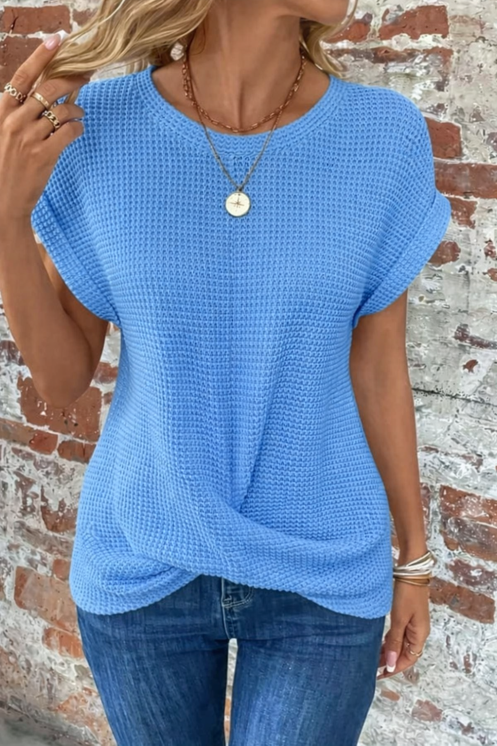 Sylvia™ | Wafelbrei Casual T-shirt