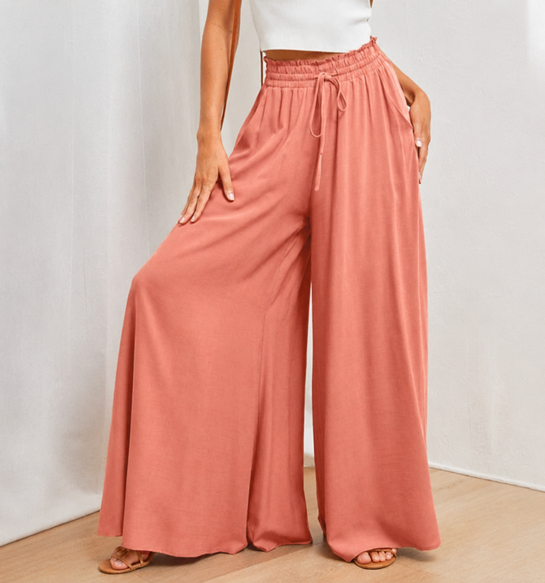 Clementine | Dames Hoge Taille Wijde Pantalon
