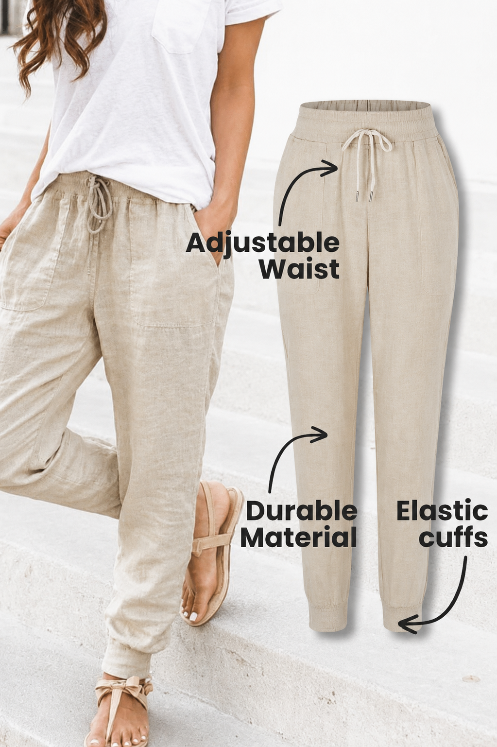 Tara | Dames Joggingbroek met Touwtjes en Elastische Enkelmanchetten