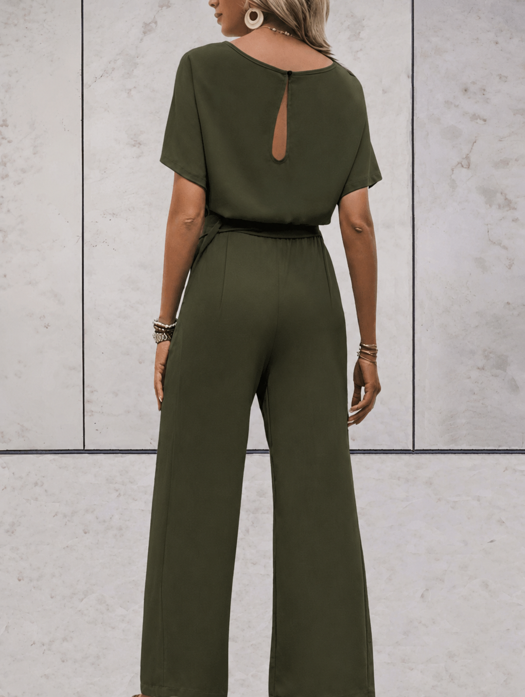 Cali | Dames Twee Delige Set Korte Mouwen Top Brede Pijpen Broek