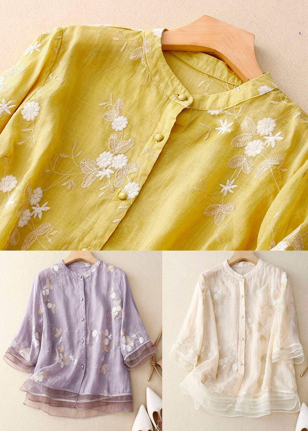 Kourtney™ | Chic Blouse met Bloemaccenten