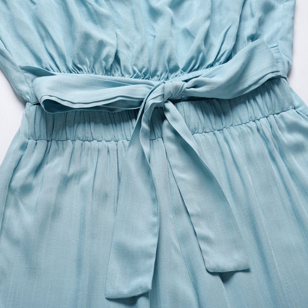 Sandy | Dames Strapless Tailleband Brede Pijpen Jumpsuit
