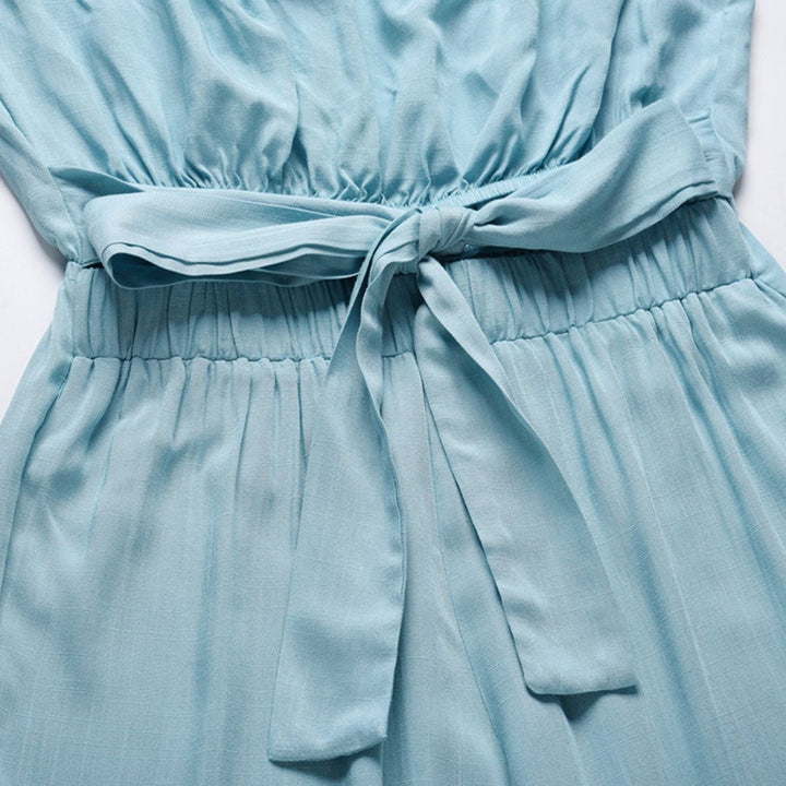 Sandy | Dames Strapless Tailleband Brede Pijpen Jumpsuit
