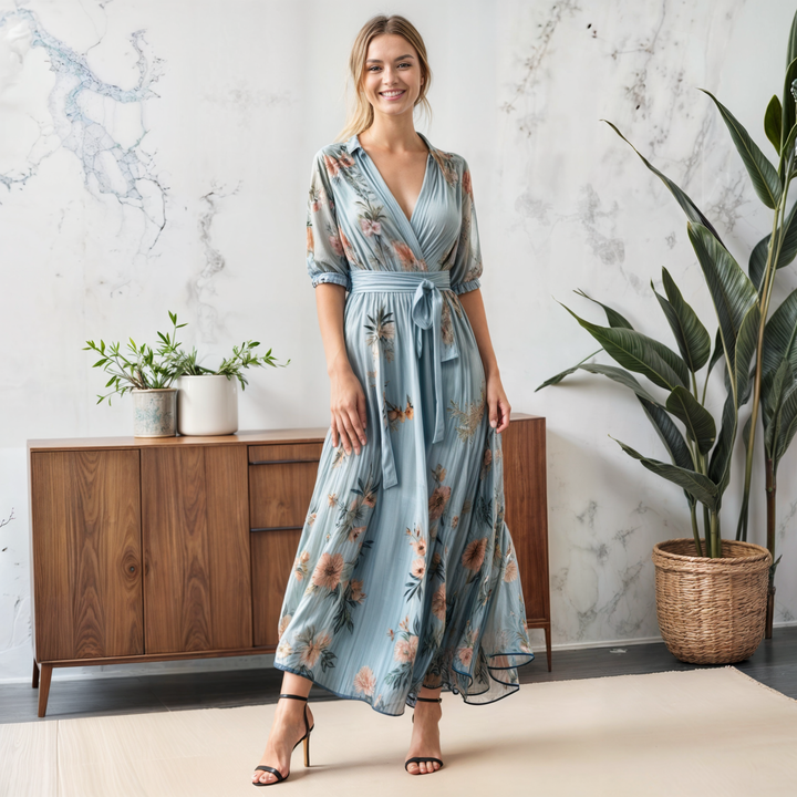 Stacey™ | V-Hals Midi Jurk