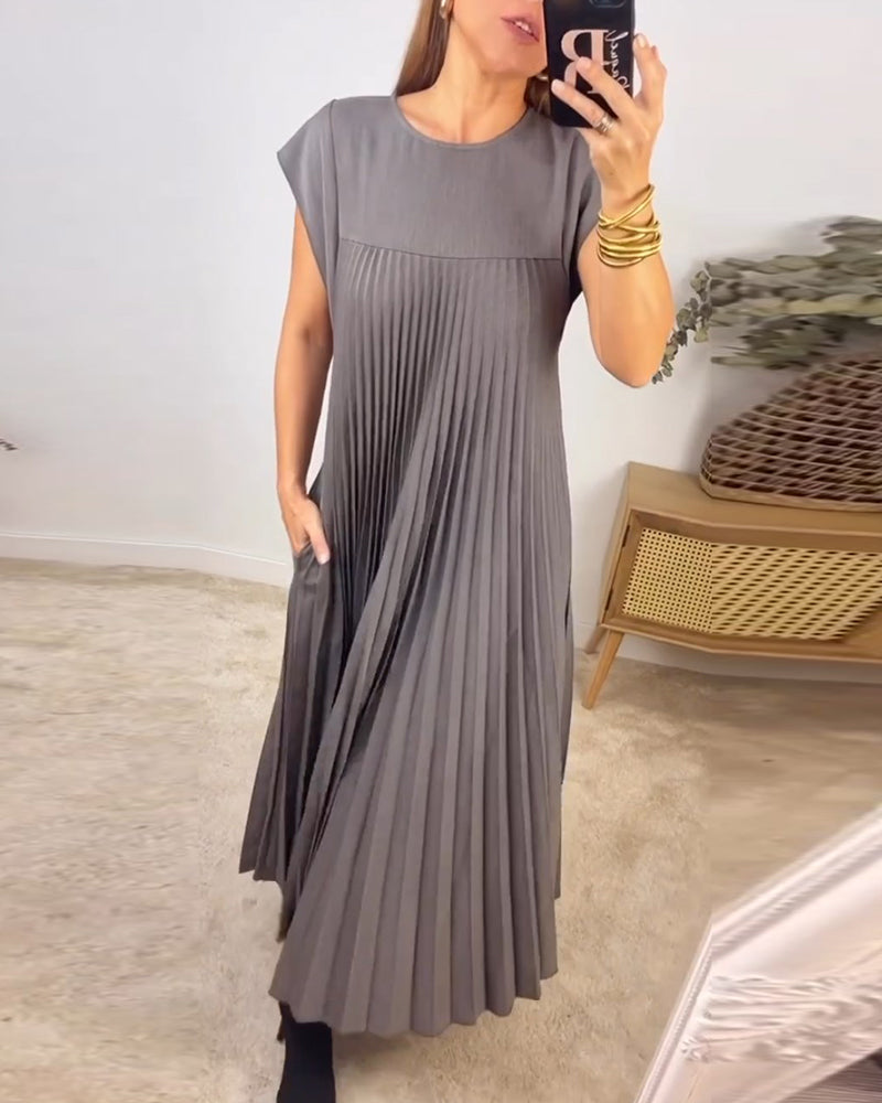 Fern | Vrouwen Flowing Plissé Maxi Jurk Cocktail