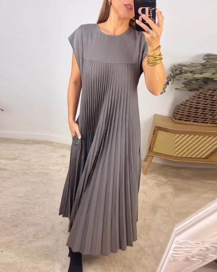 Fern | Vrouwen Flowing Plissé Maxi Jurk Cocktail