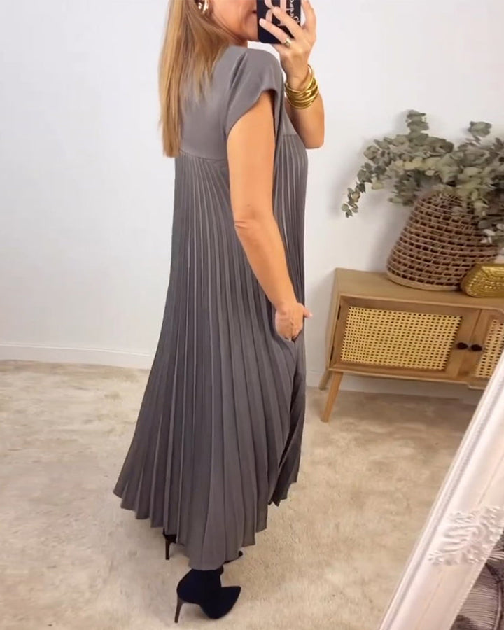 Fern | Vrouwen Flowing Plissé Maxi Jurk Cocktail
