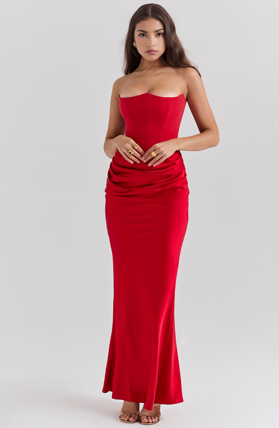 Camellia | Dames Trouwen Gasten Kanten Strapless Jurk Avond