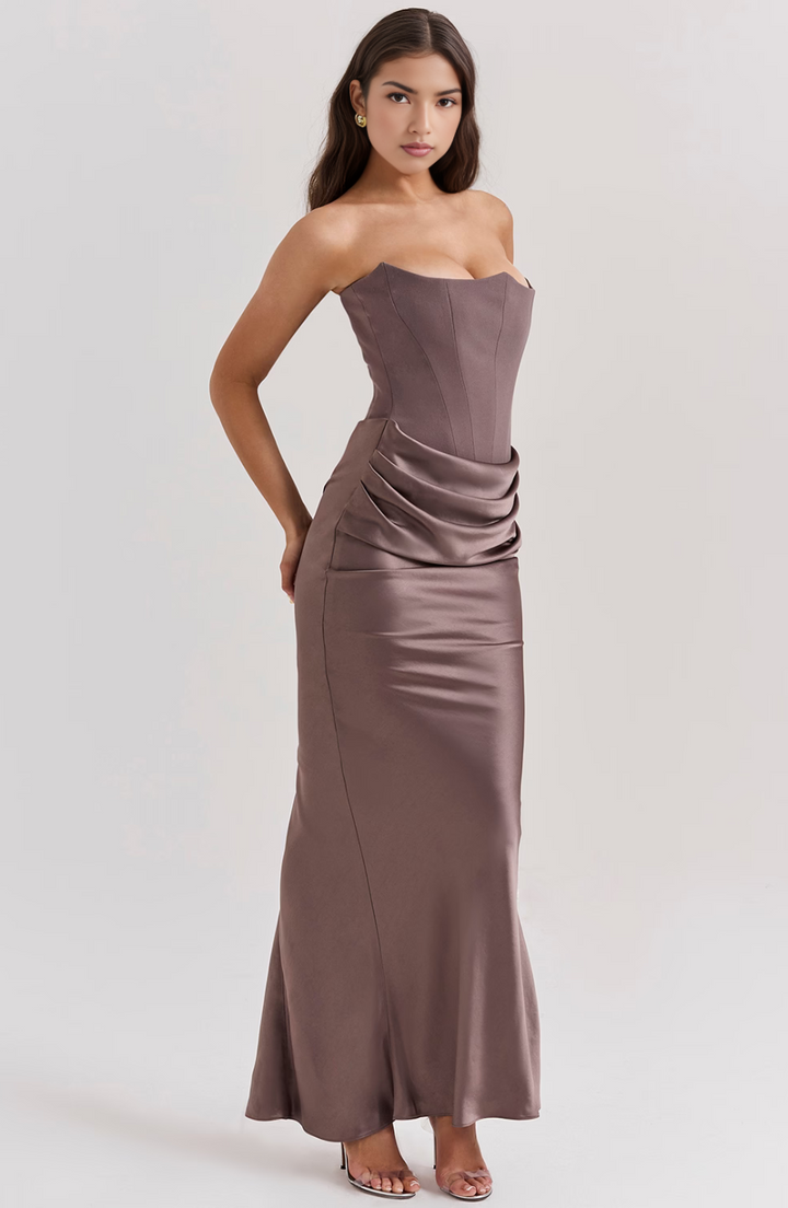 Camellia | Dames Trouwen Gasten Kanten Strapless Jurk Avond