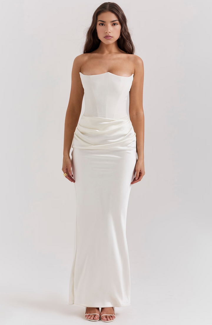 Camellia | Dames Trouwen Gasten Kanten Strapless Jurk Avond