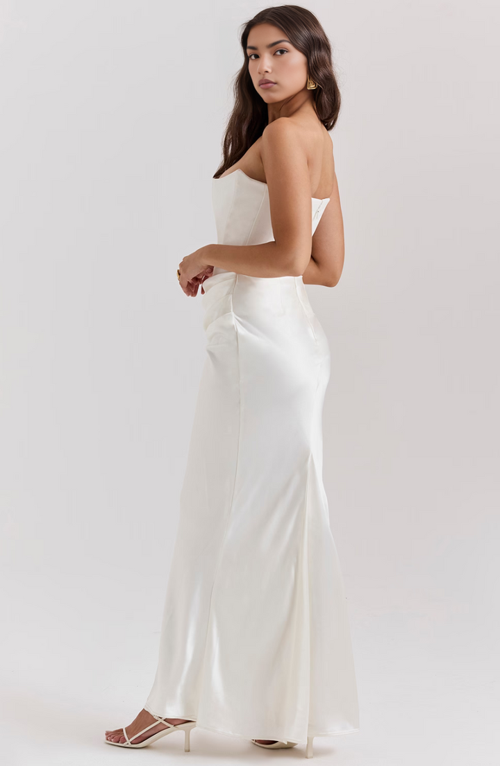 Camellia | Dames Trouwen Gasten Kanten Strapless Jurk Avond