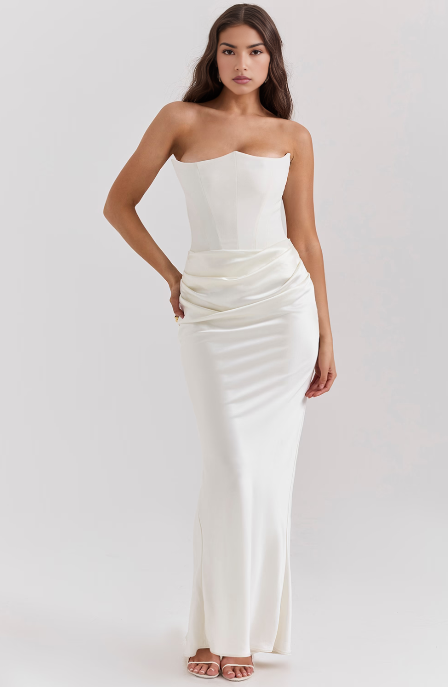 Camellia | Dames Trouwen Gasten Kanten Strapless Jurk Avond