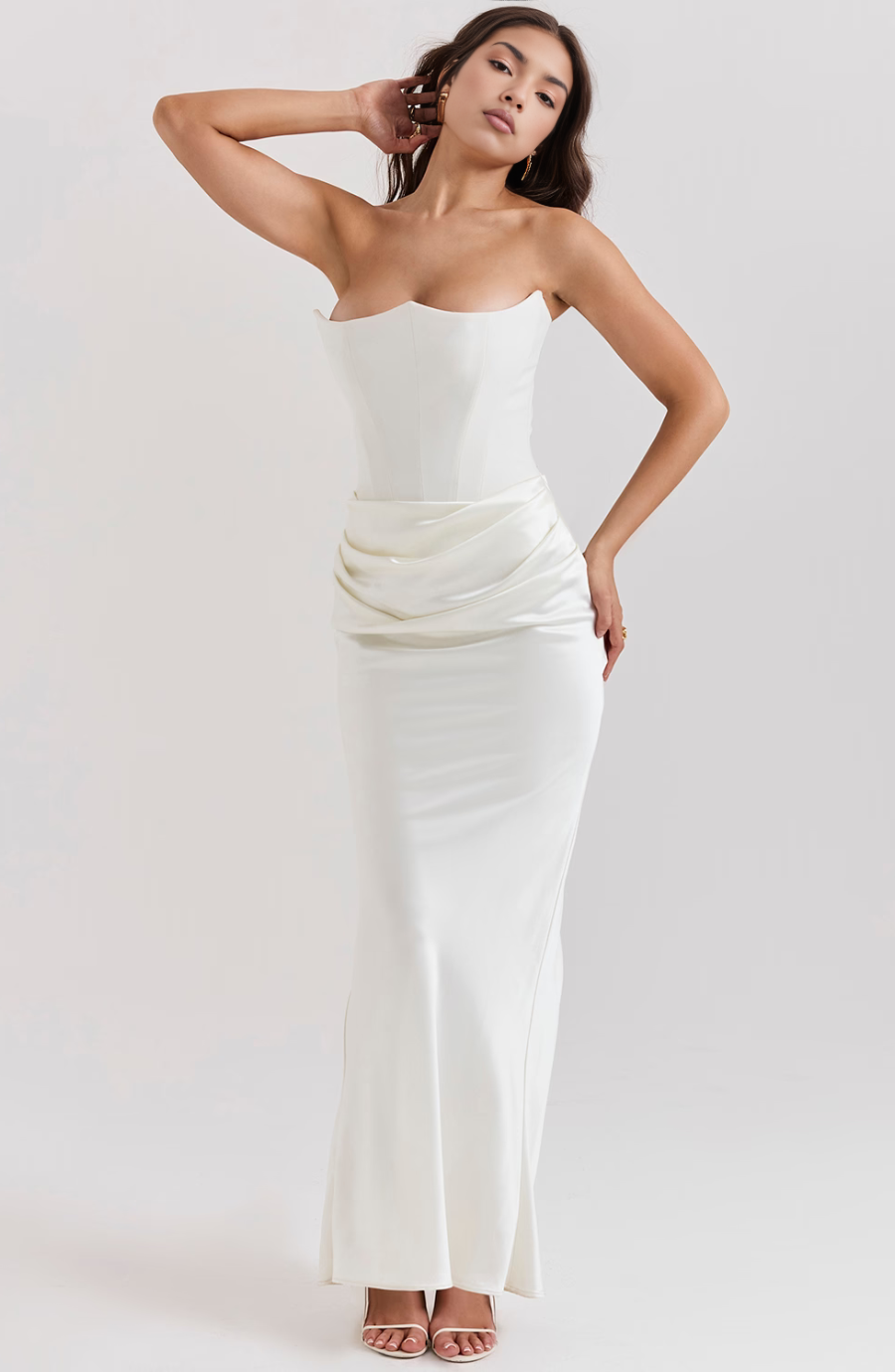 Camellia | Dames Trouwen Gasten Kanten Strapless Jurk Avond