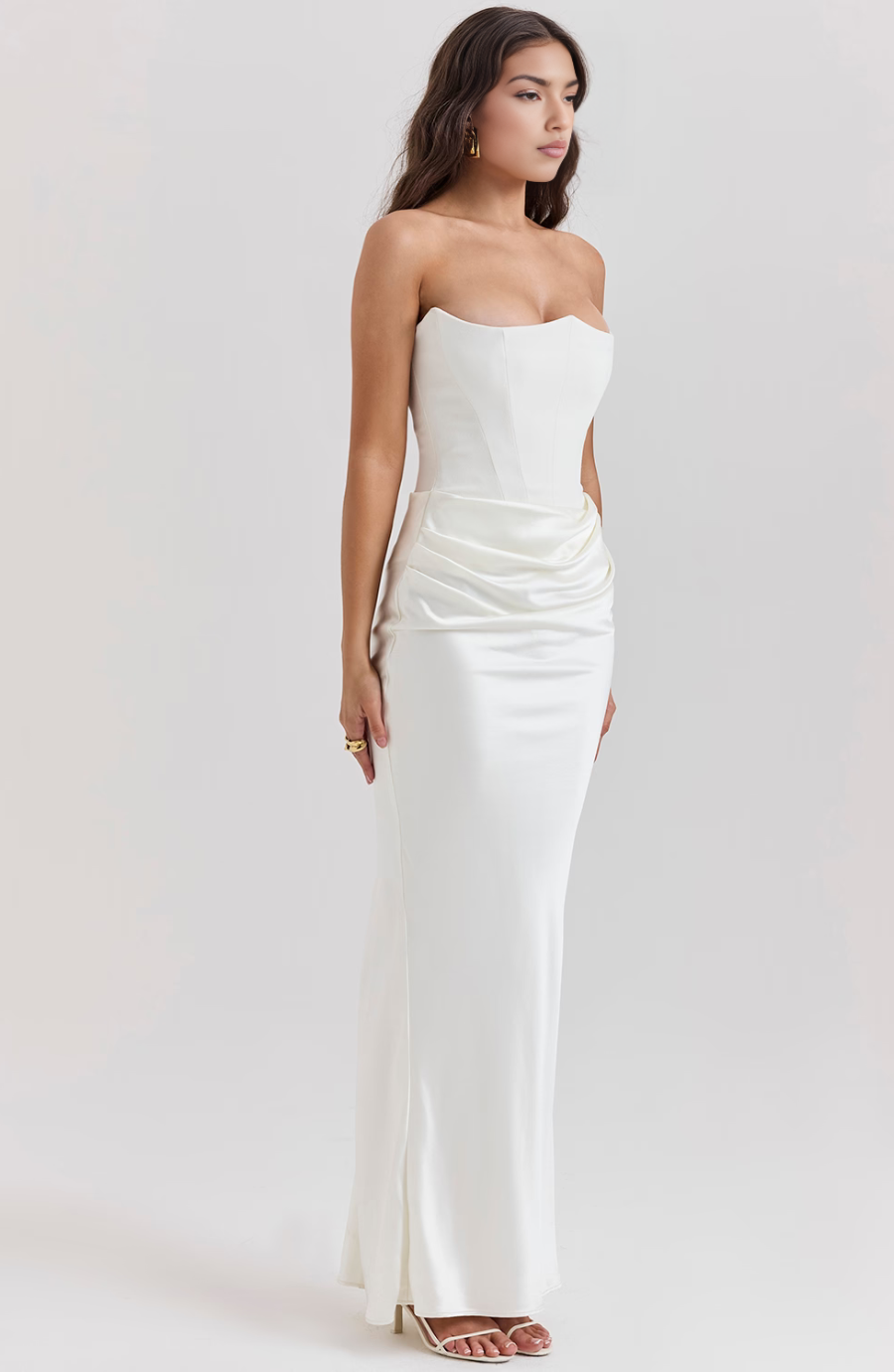 Camellia | Dames Trouwen Gasten Kanten Strapless Jurk Avond