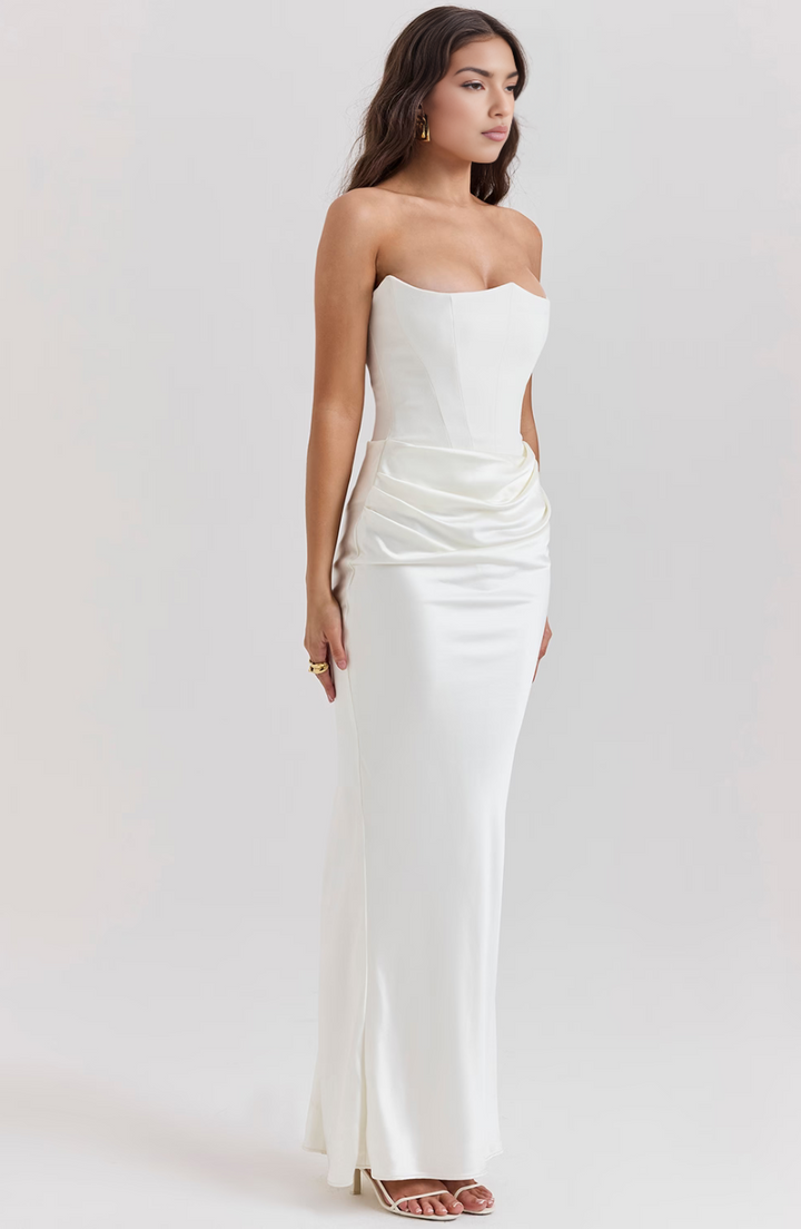 Camellia | Dames Trouwen Gasten Kanten Strapless Jurk Avond