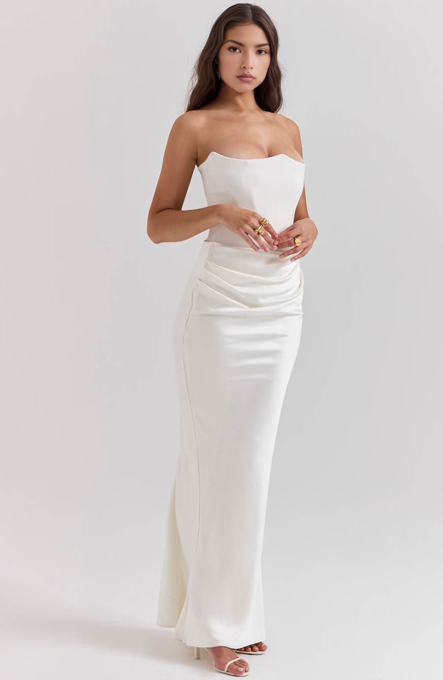 Camellia | Dames Trouwen Gasten Kanten Strapless Jurk Avond