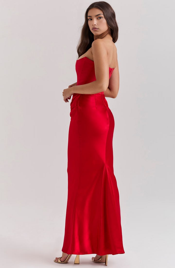 Camellia | Dames Trouwen Gasten Kanten Strapless Jurk Avond