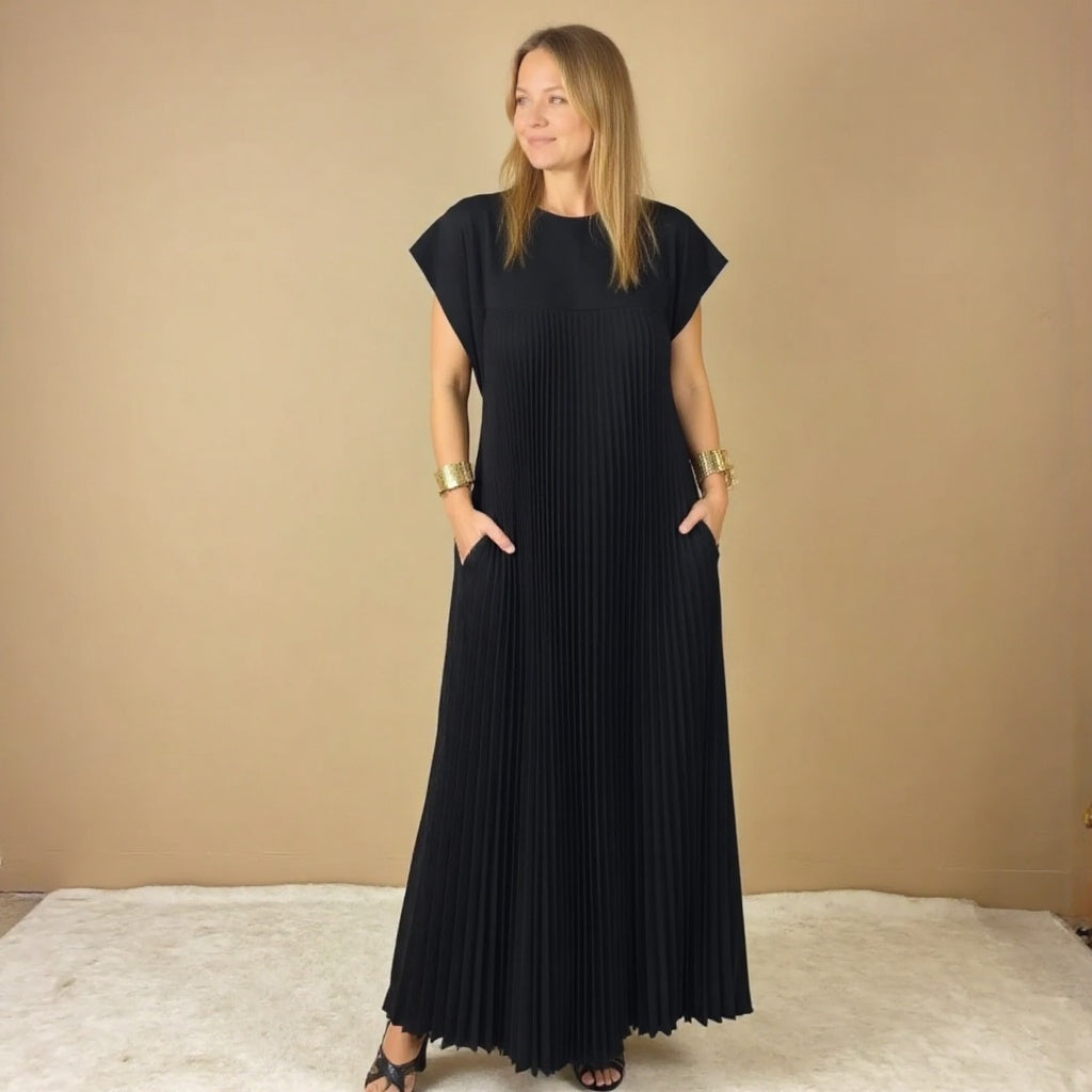 Fern | Vrouwen Flowing Plissé Maxi Jurk Cocktail