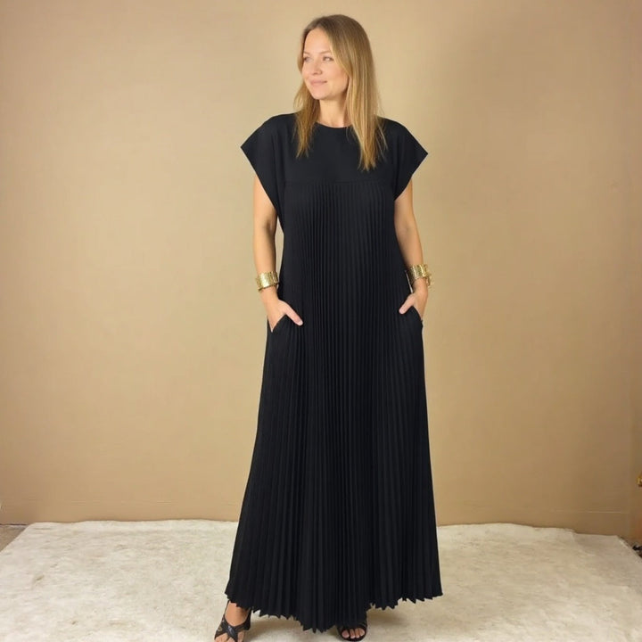 Fern | Vrouwen Flowing Plissé Maxi Jurk Cocktail