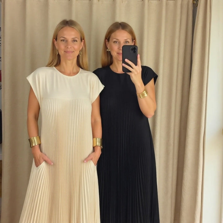 Fern | Vrouwen Flowing Plissé Maxi Jurk Cocktail