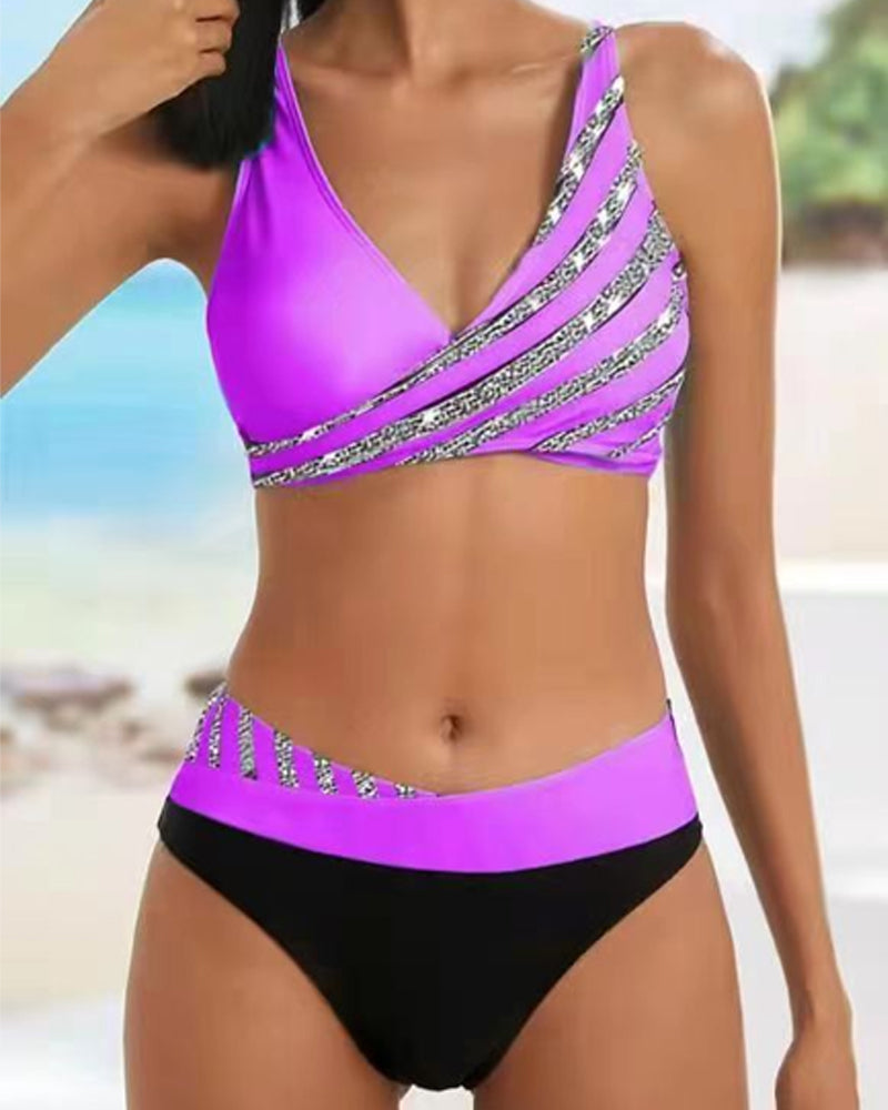Solange | Vrouwen Geprinte Flatterende Bikini Set voor het Strand