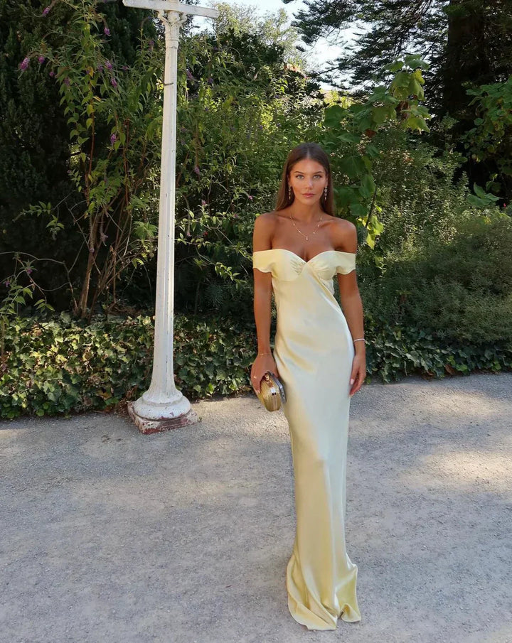 Gabrielle | Dames Bruiloft Gast Kanten Off Shoulder Jurk Avond
