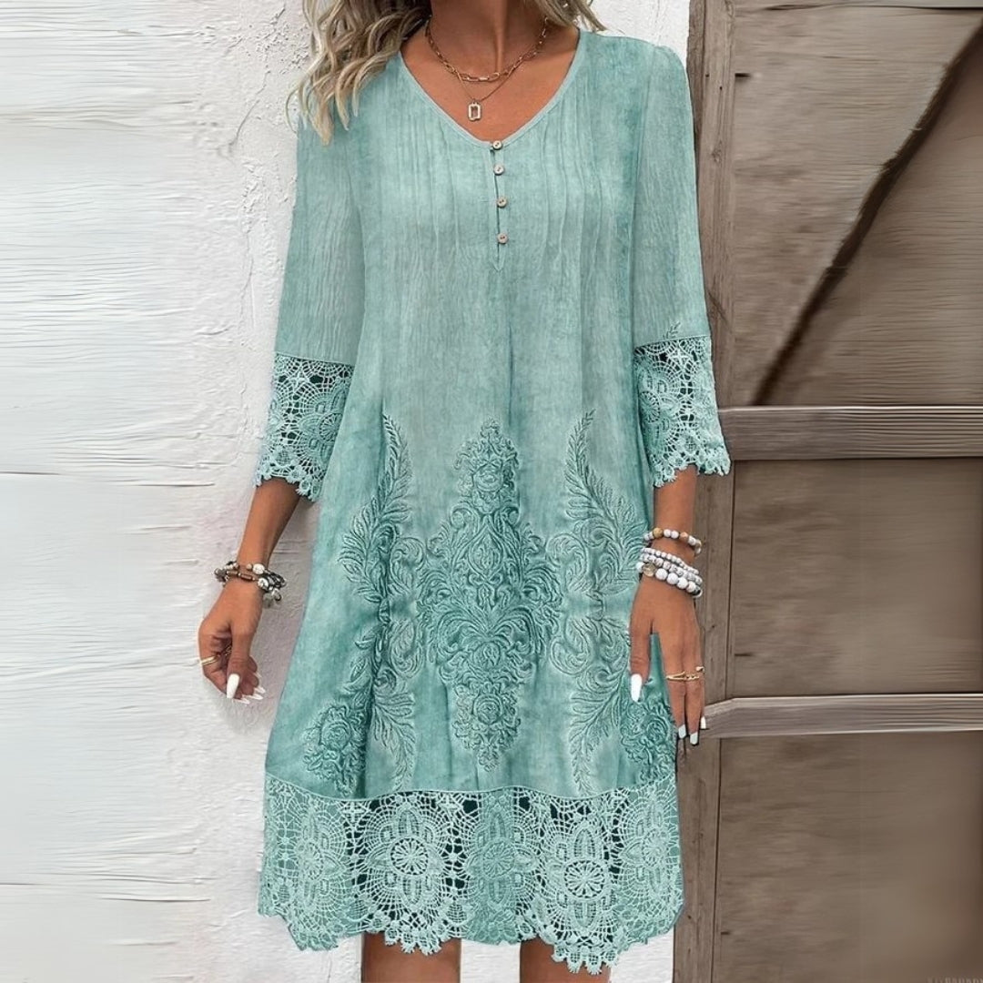 Jenna™ | Bloemen Midi Jurk
