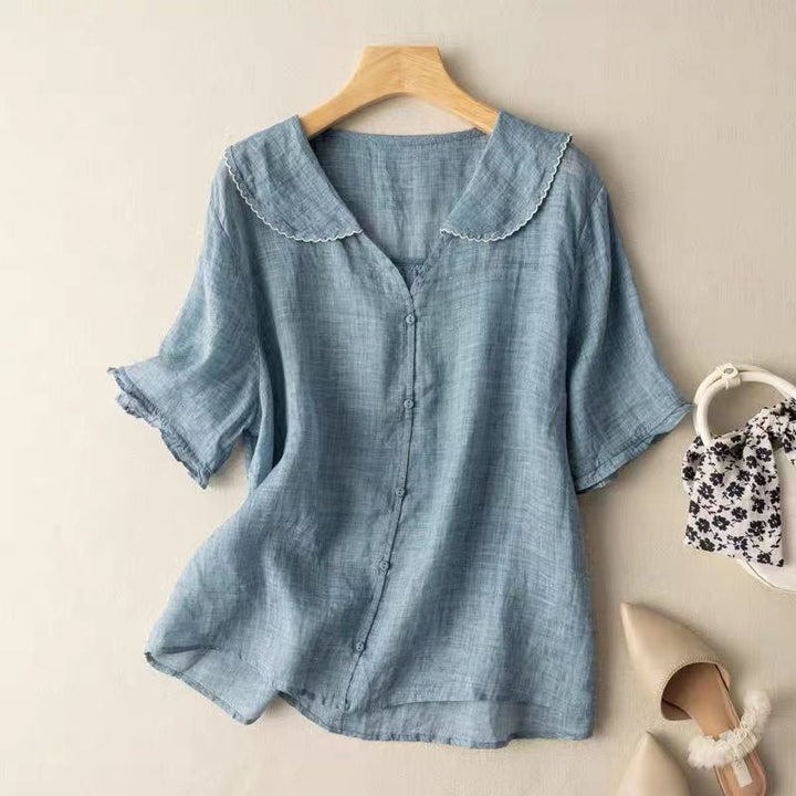 Kristi™ | Vintage Blouse met Knopdetails